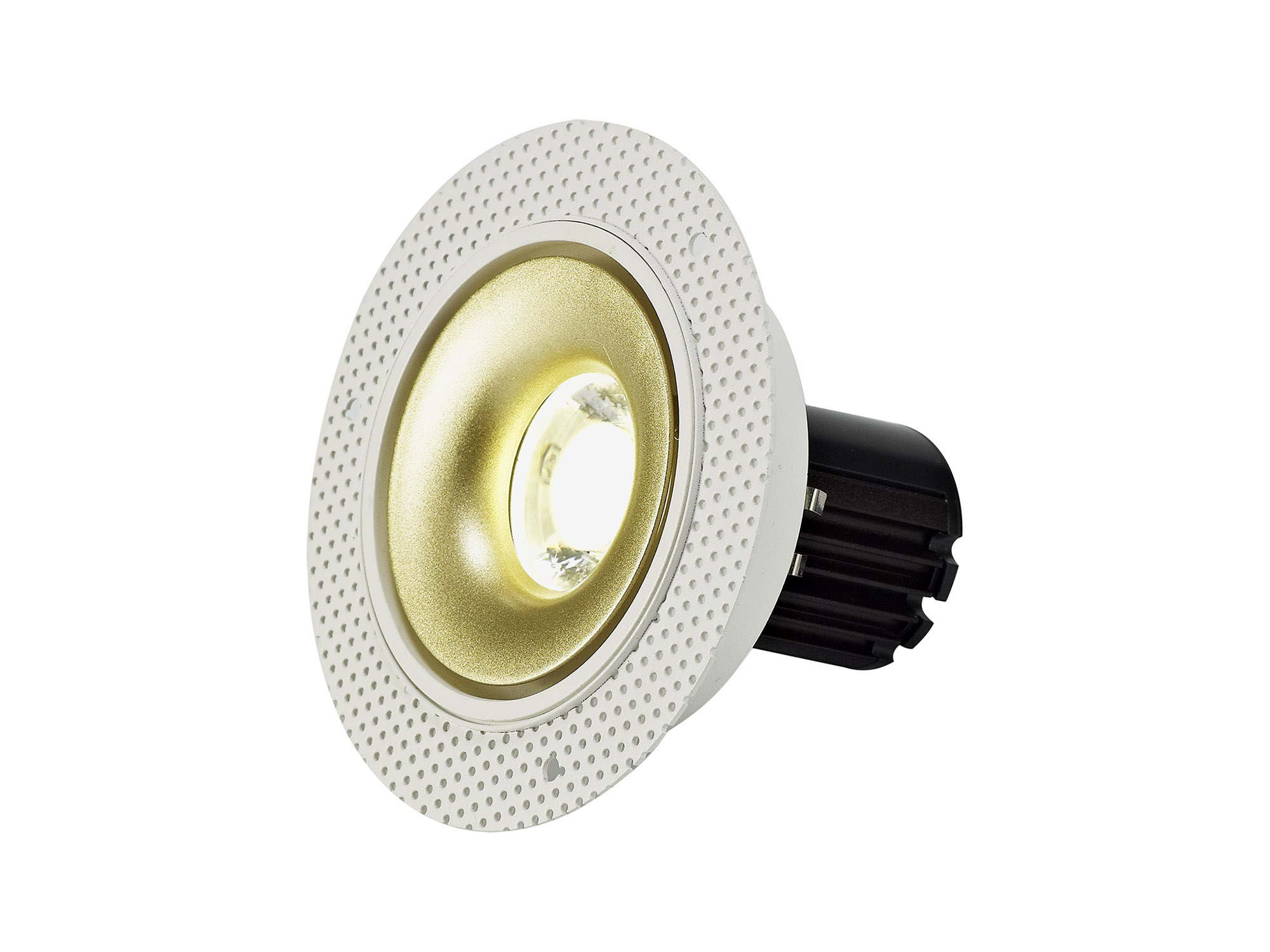 DM201105  Bolor T 10 Tridonic Powered 10W 4000K 810lm 36° CRI>90 LED Engine White/Gold Trimless Fixed Recessed Spotlight, IP20